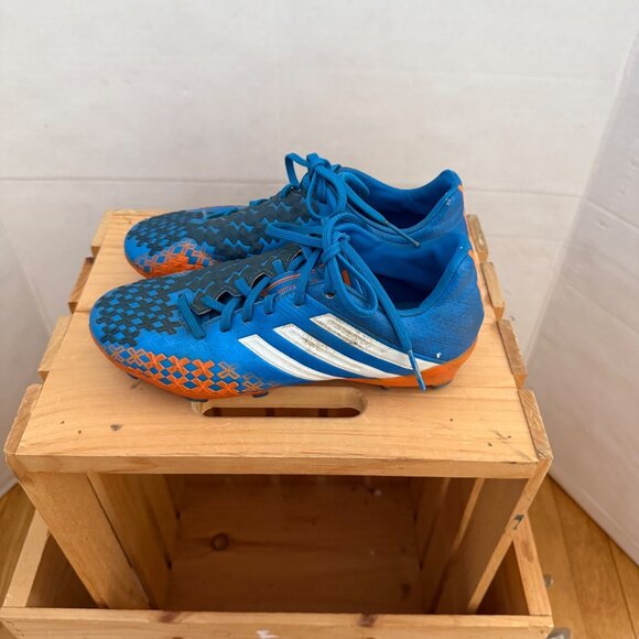 Adidas Mens Size 4.5 Blue Orange Predator LZ TRX FG Soccer Cleats Athletic Shoes - Picture 7 of 9